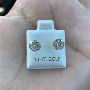 Gold 10k earrings cz